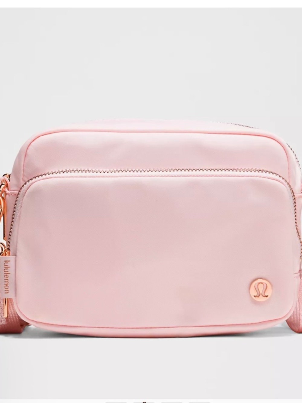 Lululemon Everywhere Crossbody Bag 2L Metal Hardware in Pink Pearl/Rose Gold